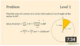 Finding area of a sector of a circle