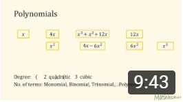 different types of polynomials with varying degrees