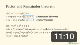 factor and remainder theorem