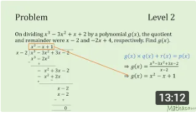 Long division method to find g(x)