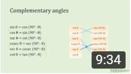 trigonometric relationship between complementary angles